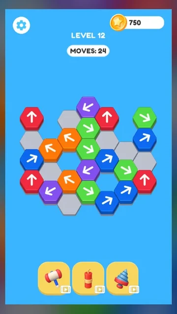 Arrow Game Tap Away Arrow board after a drilled platform becomes an empty gap