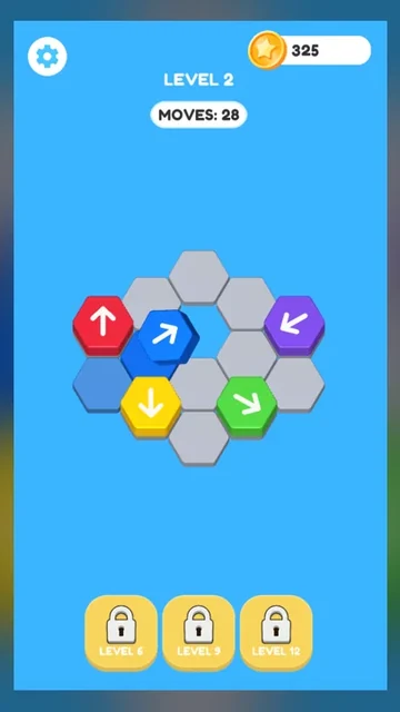 Arrow Game Tap Away Arrow Level 2 hex board with an internal empty gap