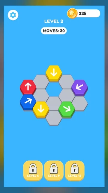 Arrow Game Tap Away Arrow Level 2 board with colored arrows and open outer space