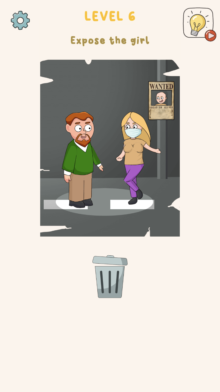 Brain Out Game puzzle scene requiring a non-obvious answer