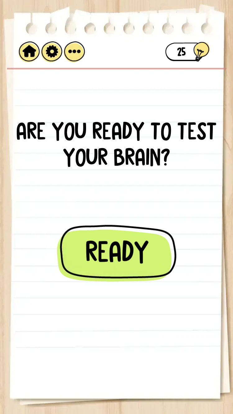 Brain Test Tricky Puzzles scene containing interactive objects and a new prompt
