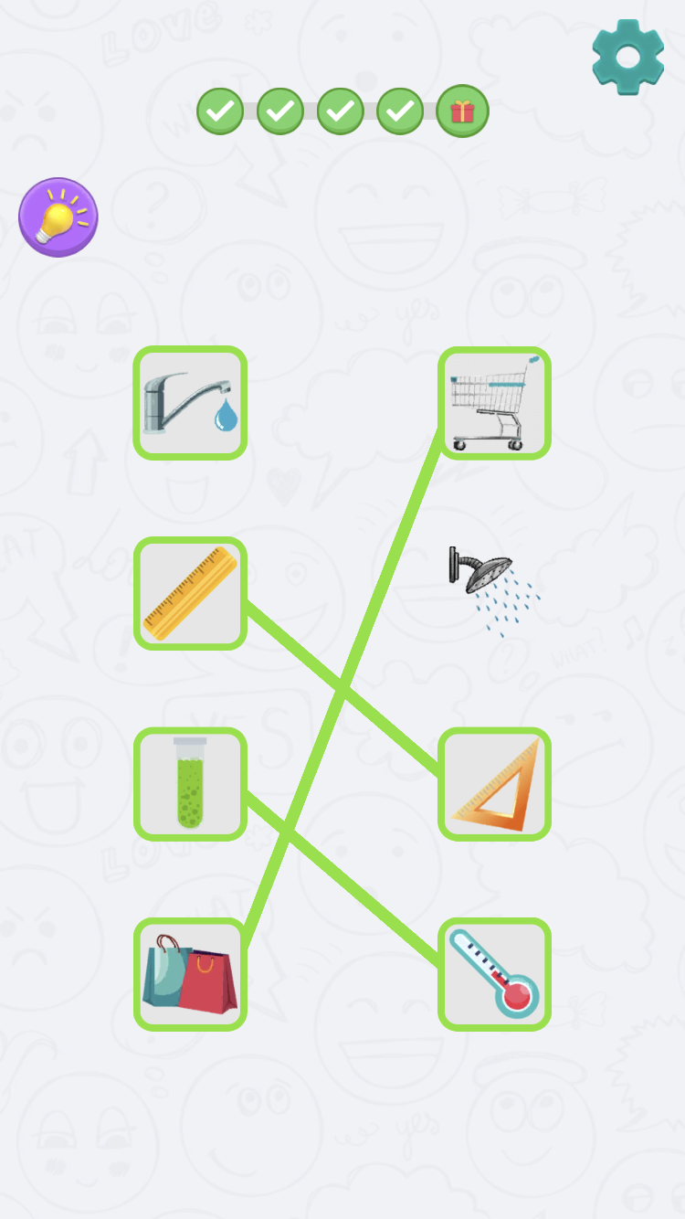 Connect Puzzle board with another set of emoji awaiting line matches