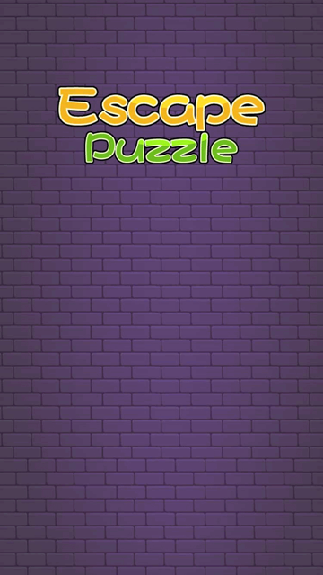 Escape Puzzle yellow and green title logo on a purple castle-brick background