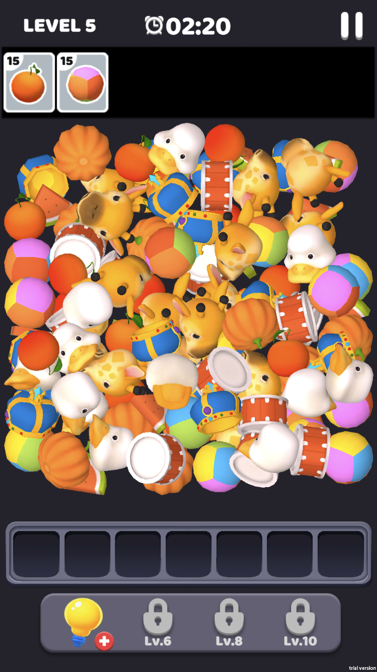 Find Master 3d collection scene with rotated and partially hidden objects