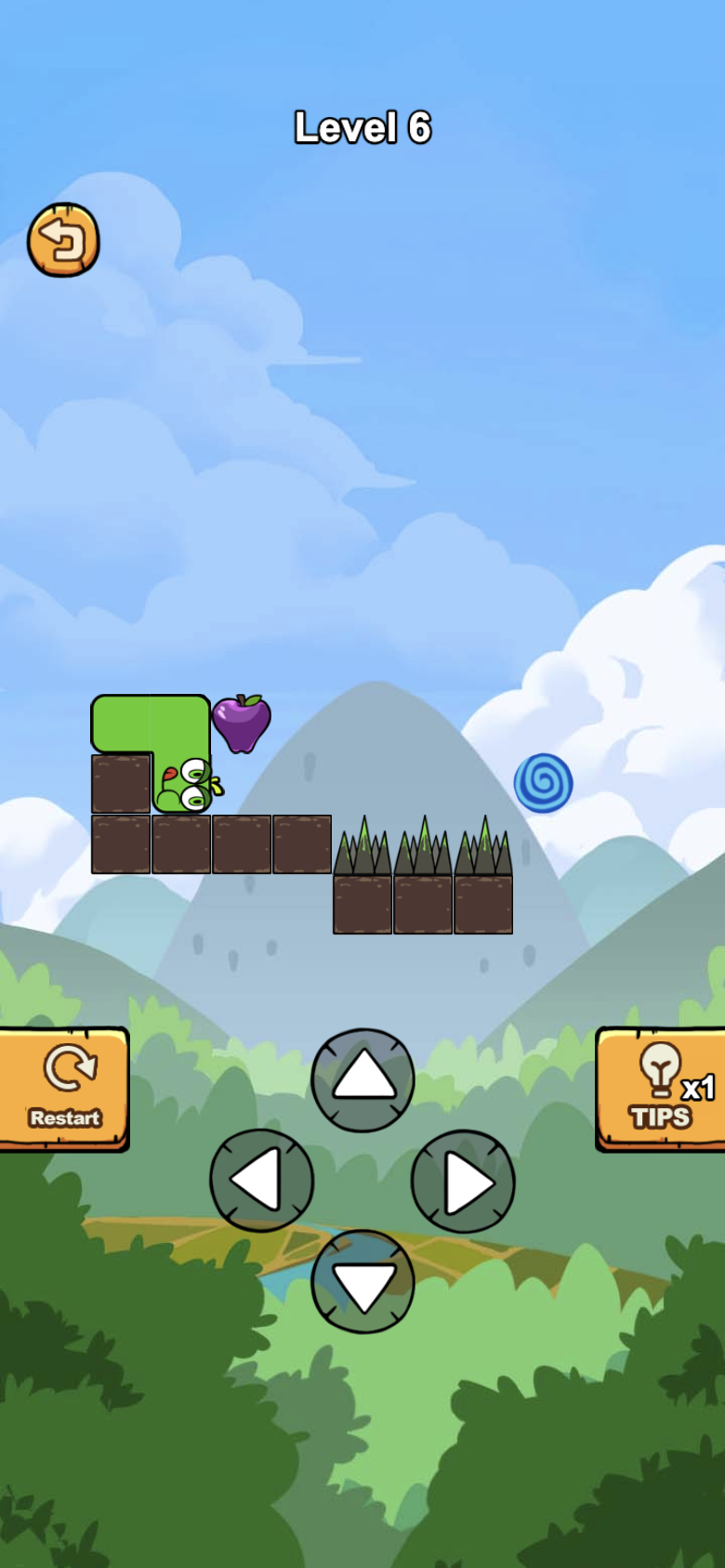 Greedy Apple Snake Level 6 maze with a more demanding block arrangement