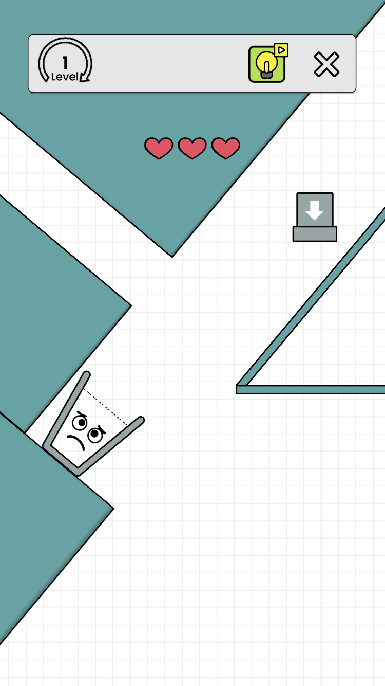 Happy Glass water-physics puzzle with a filled glass and drawn guide line