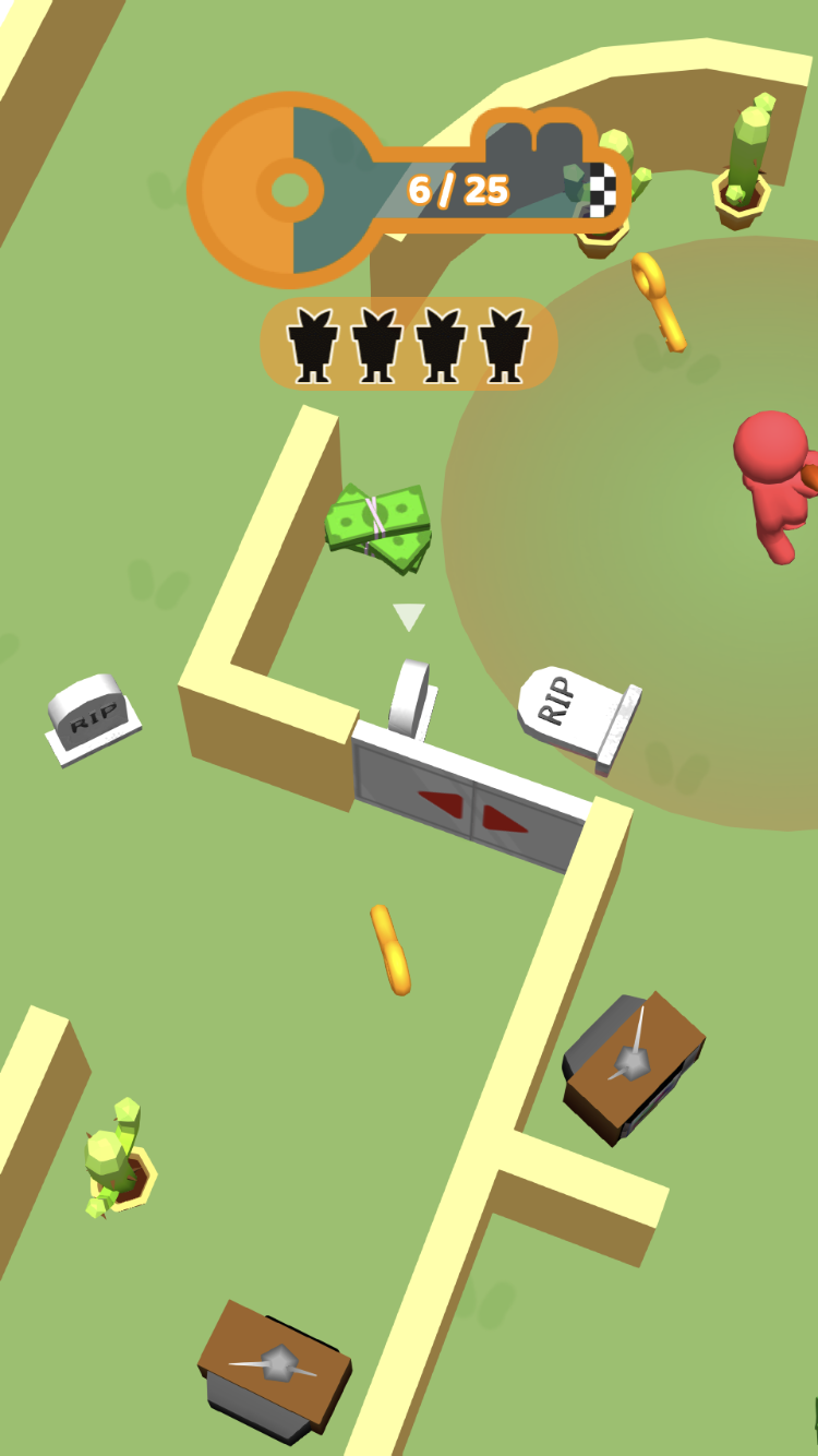 Hide And Smash maze pursuit with corridors and search area