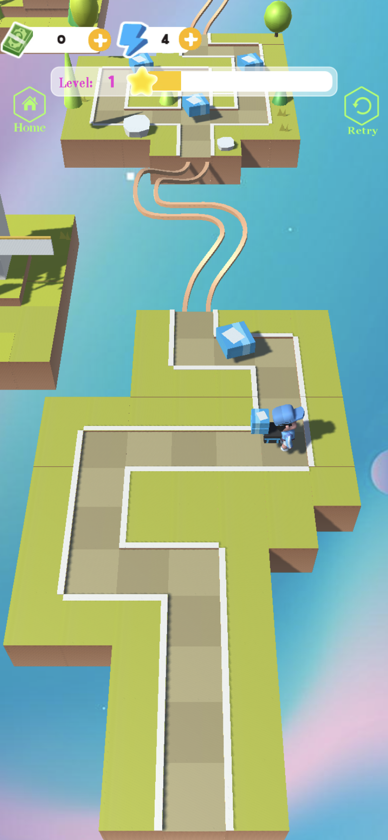 Package Runner courier moving through another section of the 3D platform maze
