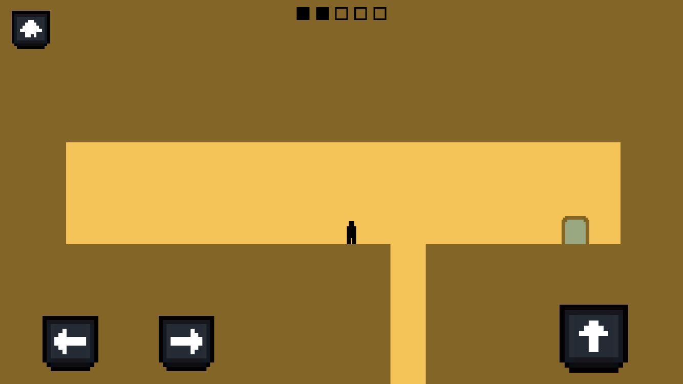 Pixel Path character moving toward a platform exit