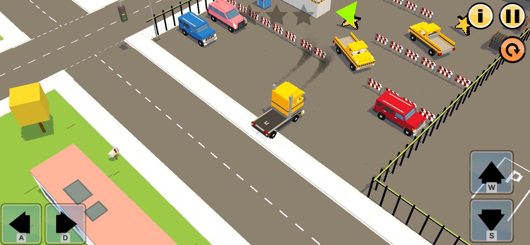 Super Crew truck driving through another 3D collection stage
