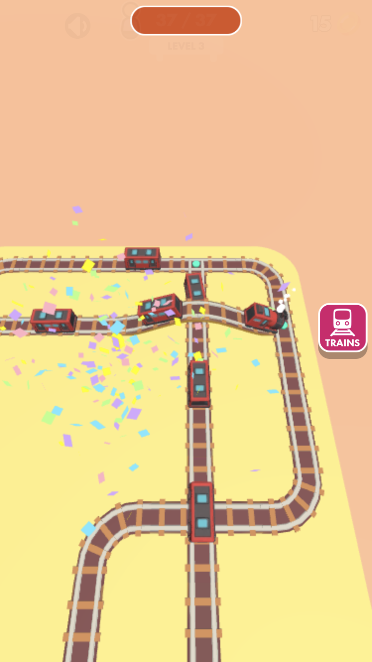 Train Master rail junction puzzle with multiple train routes