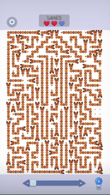 Arrow maze using cartoon-style directional tiles